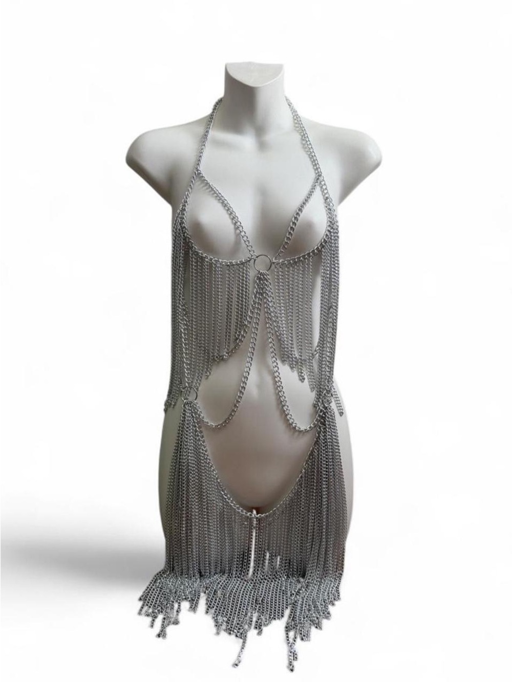 Silver Metal Body Chain Dress